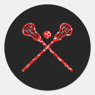Valentine's Day Cute Heart Lacrosse Lover Sports P Classic Round Sticker