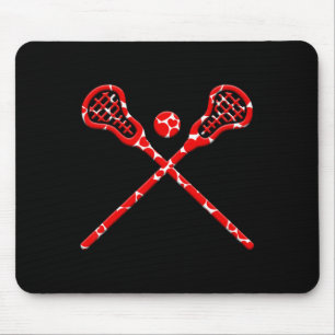 Valentine's Day Cute Heart Lacrosse Lover Sports P Mouse Mat