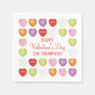 Valentines Day Cute Heart Whimsical Sweet Napkin