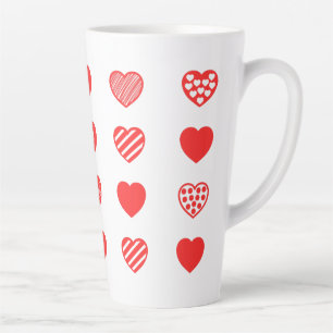 Valentines day Cute Hearts pattern Latte Mug