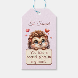 Valentines Day Cute Hedgehog Love Message Gift Tags