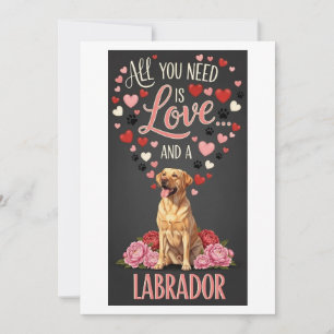 Valentine's Day Cute labrador Photo Cuddle  Holiday Card