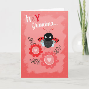 Valentine's Day Cute Ladybug Two Photo Holiday Card