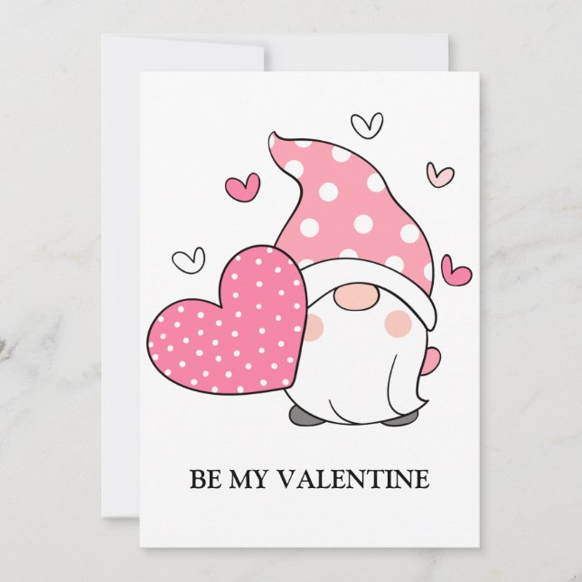 Valentines Day Cute Love Holiday Gnome Card (Front)