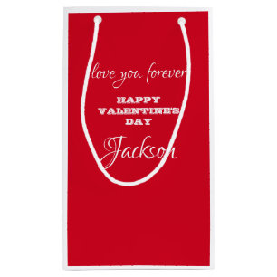 Valentine's Day Cute Modern Personalized For Him Small Gift Bag