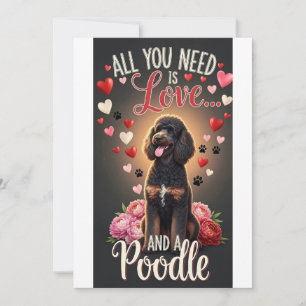 Valentine's Day Cute poodle Photo Cuddle Holiday Card