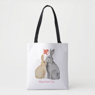 Valentine's Day Cute Rabbit Tote Bag