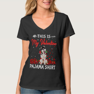 Valentines Day Cute Siberian Husky Dog Hearts Pupp T-Shirt