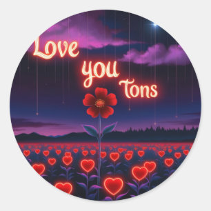 Valentines day, cute valentines day classic round sticker