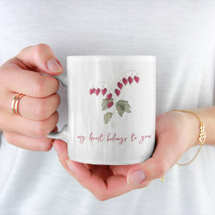 Valentine's Day Cute Whimsical Bleeding Hearts  Coffee Mug