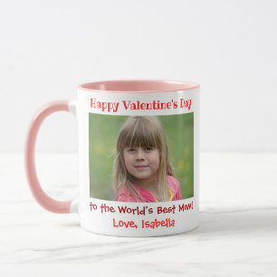 Valentines Day Cute Worlds Best Mum Kids Photo Mug