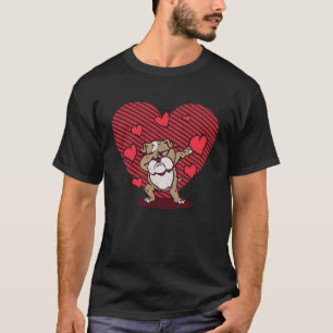 Valentine's Day Dabbing Bulldog Dab Dance Dogs T-Shirt