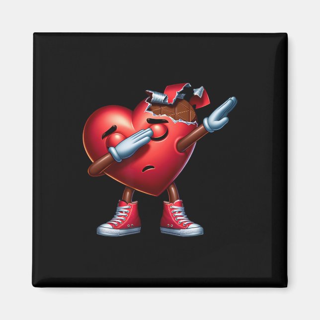 Valentine's Day Dabbing Chocolate Heart Design  Magnet (Front)