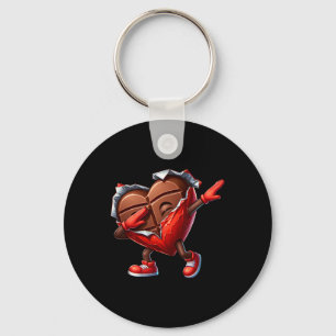 Valentine's Day Dabbing Heart Candy Funny Humor Key Ring