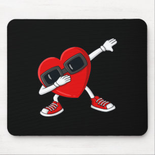Valentines Day Dabbing Heart Fun Boys Girl Kids  Mouse Mat