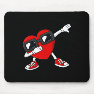 Valentines Day Dabbing Heart Fun Boys Girls Kids D Mouse Mat