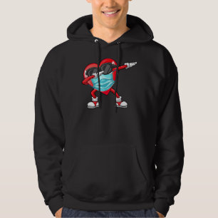 Valentines Day Dabbing Heart Funny Boys Girls Kid  Hoodie