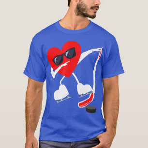 Valentines Day Dabbing Heart Hockey Stick Puck Boy T-Shirt