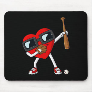 Valentines Day Dabbing Heart With Baseball Bat Boy Mouse Mat