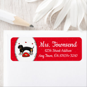 Valentine's Day Dachshund (black & tan) - Cute dog