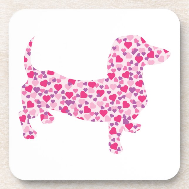 Valentine's Day Dachshund Coaster (Front)
