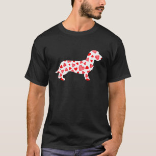 Valentines Day Dachshund Dog Hearts Puppy Dog Love T-Shirt