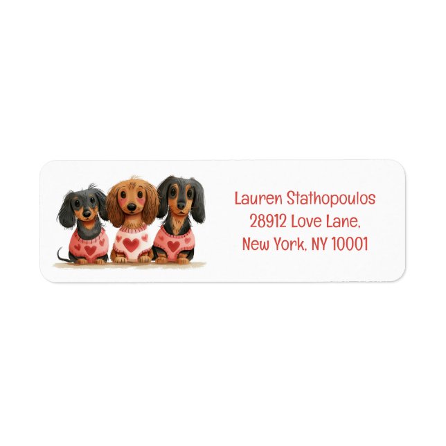 Valentines Day Dachshund Dogs (Front)