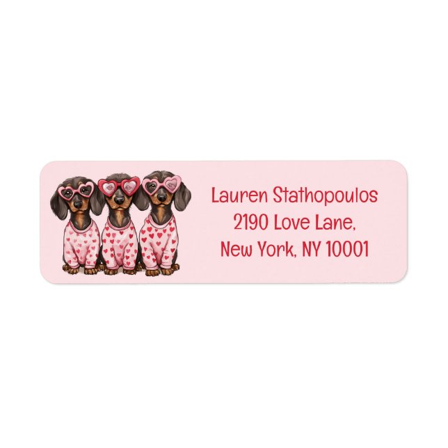 Valentines Day Dachshund Dogs (Front)