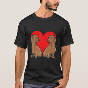 Valentines Day Dachshund Dogs Heart Wiener Dog Bre T-Shirt