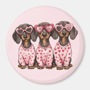 Valentines Day Dachshund Dogs Magnet