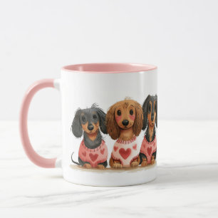 Valentines Day Dachshund Dogs Mug