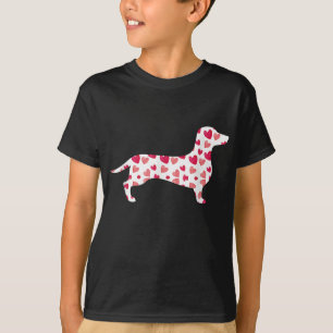 Valentines Day Dachshund Hearts Puppy Dog Lover T-Shirt