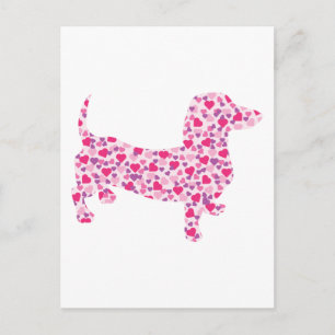 Valentine's Day Dachshund Holiday Postcard