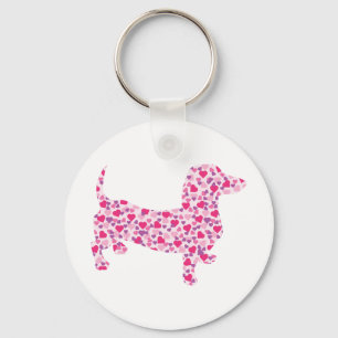 Valentine's Day Dachshund Key Ring