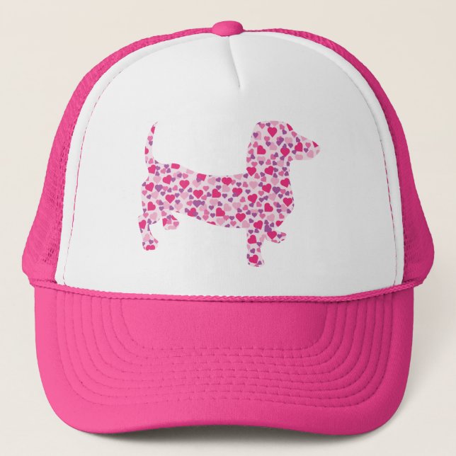 Valentine's Day Dachshund Trucker Hat (Front)
