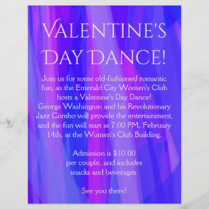 Valentine's Day Dance! Blue, Pink, and Violet Flyer