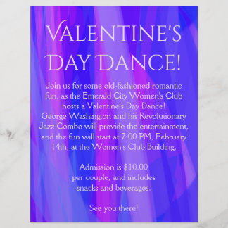 Valentine's Day Dance! Blue, Pink, and Violet Flyer