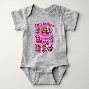 Valentine's Day Dancing Couples "Party Animals" Baby Bodysuit