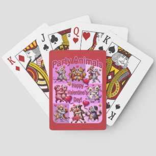 Valentine's Day Dancing Couples "Party Animals" Playing Cards