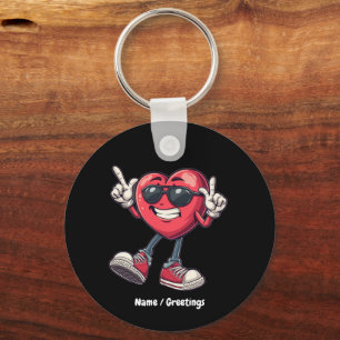 Valentines Day Dancing Heart Boys Girls Love Key Ring