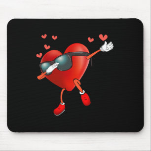 Valentine's Day Dancing Heart Lover Cute Dabbing T Mouse Mat