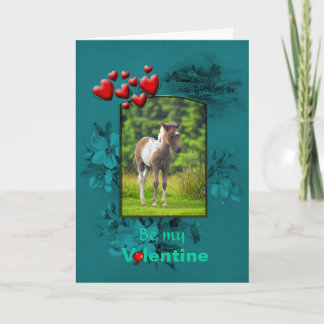 Valentines Day Dartmoor Pony Foal Holiday Card