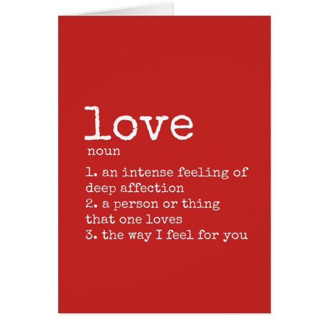 Valentine's Day Definition of Love Card (Front)