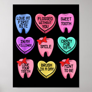 Valentines Day Dental Hygienist Tech Rda Candy Poster