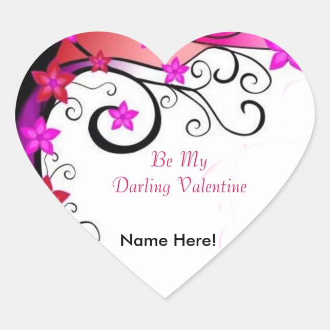Valentine's Day design for Heart Stickers, Glossy Sticker (Front)