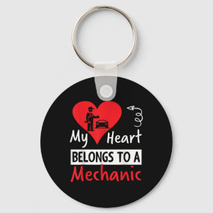 Valentines Day Design - My Heart Belongs To A Mech Key Ring