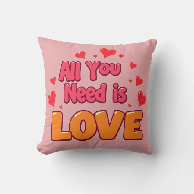 Valentine's day desing "all you need is love" cushion (Front)
