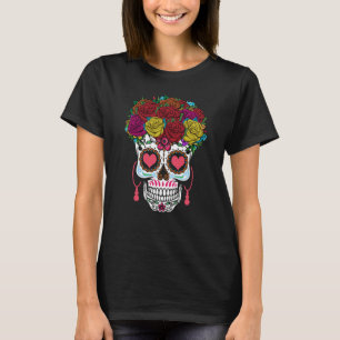 Valentines Day Dia De Los Muertos Roses Valentine T-Shirt