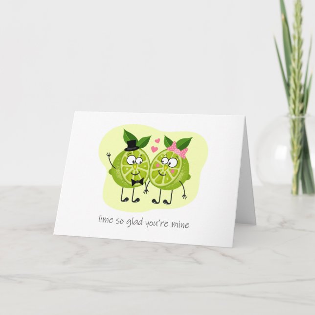 Valentines Day Digital Card With Funny Lime (Front)