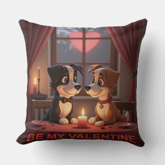 Valentines Day Dinner 4 2 Throw Pillow